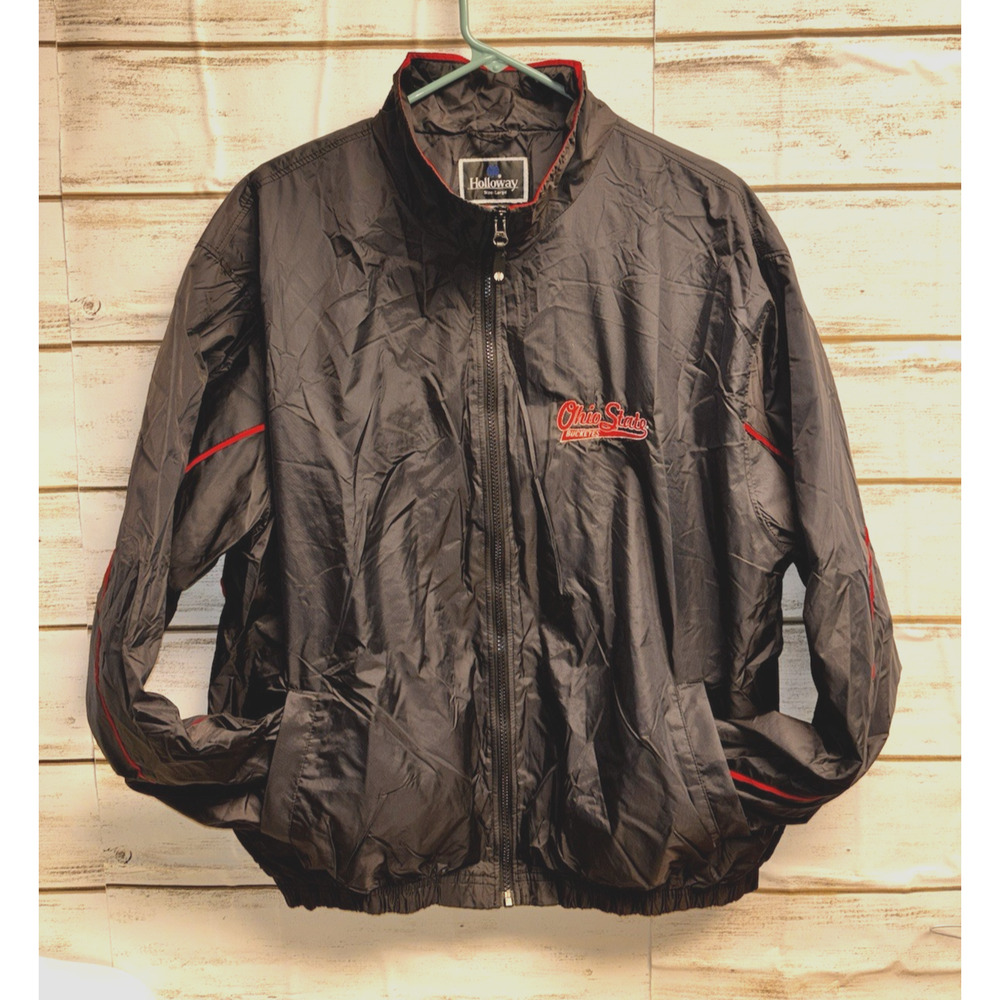 L Ohio State Buckeyes Jacket Mens Full Zip Mesh Line Windbreaker Holloway Unworn
